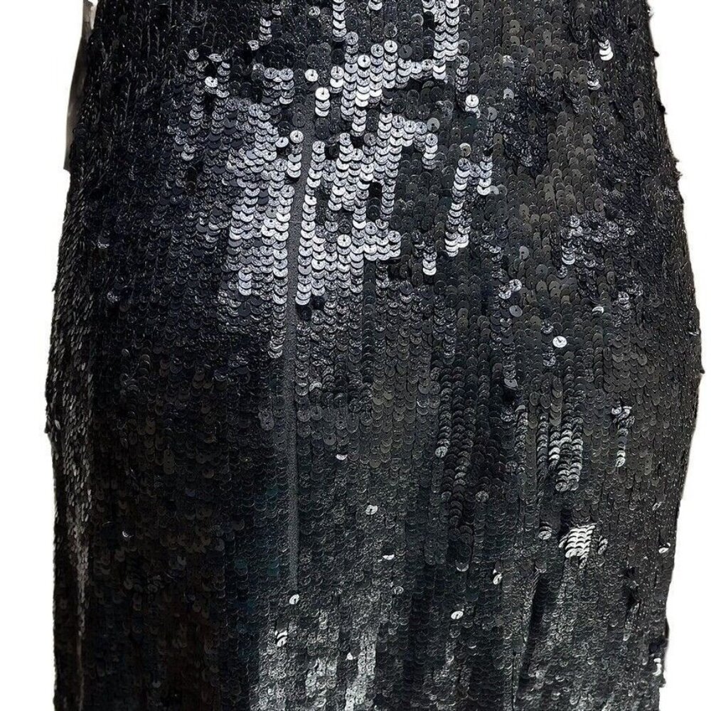 Strapless Black Sequin Cocktail Dress Knee-Length by BADGLEY MISCHKA - Picture 12 of 14